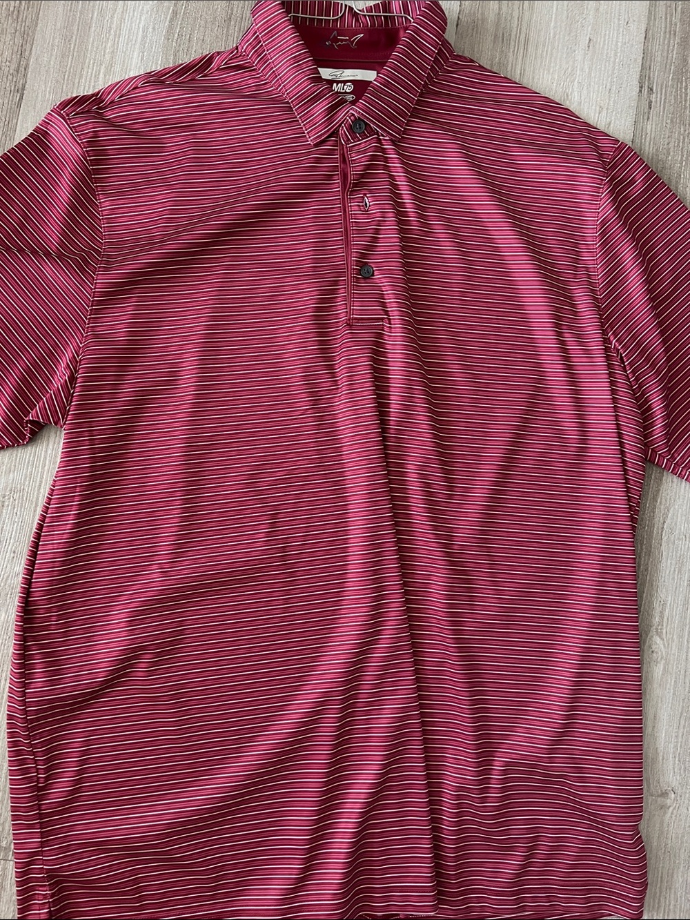 Greg Norman Maroon Striped Men's Polo Shirt
